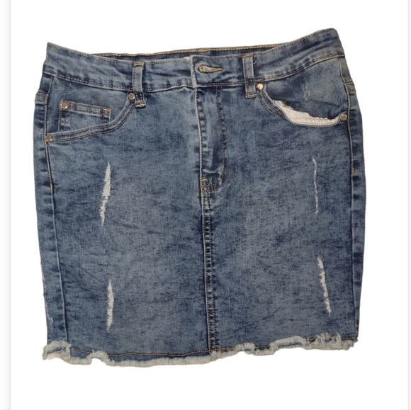 Revamped Denim Skirt - Picture 1 of 3